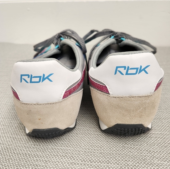 RBK Reebok Modern Classic Aztec Glam Comfort Gray Pink Blue Sneaker Women Sz 12 - Picture 6 of 16